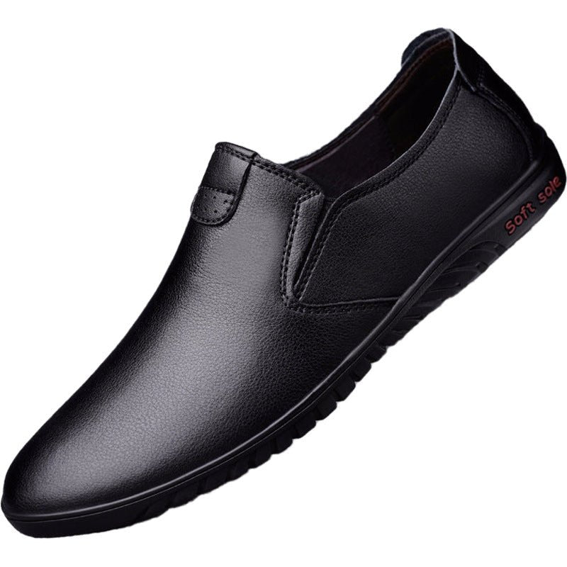 Black Casual Leather Shoes Men Korean Style - Eshtree