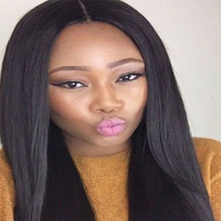 Black long straight hair wig cover - Eshtree