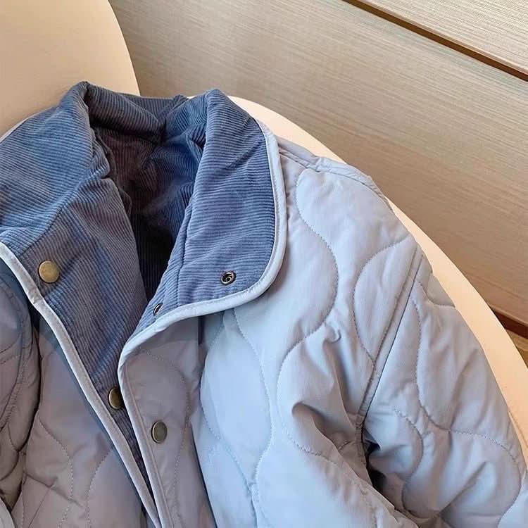 Blue Anti - aging Loose Women's Corduroy Niche Cotton Jacket - Eshtree