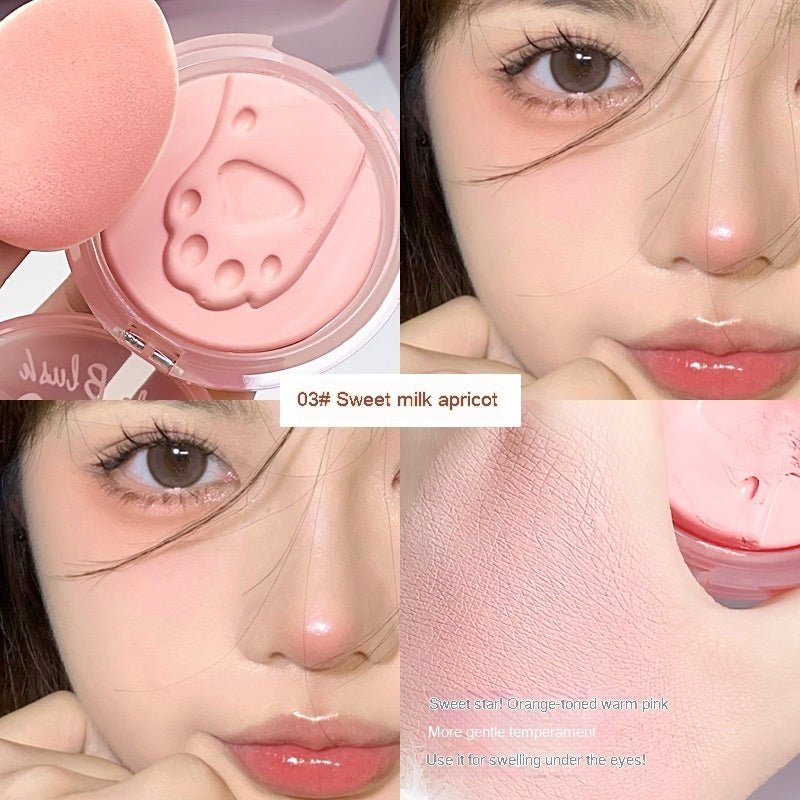 Blusher With Powder Puff Low Saturation Easy To Smudge - Eshtree