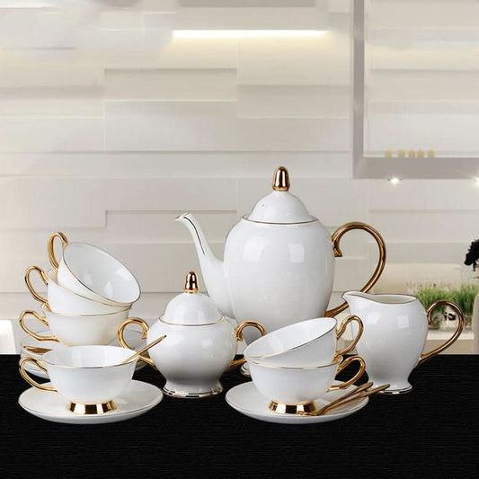 Bone China Gold - painted Coffee Cup And Saucer Afternoon Tea Tea Set - Eshtree