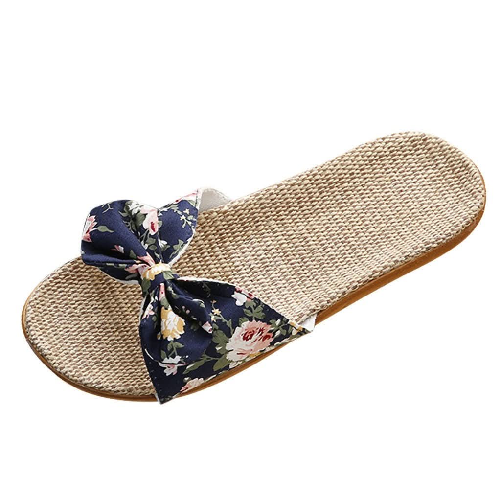 Bow linen slippers - Eshtree