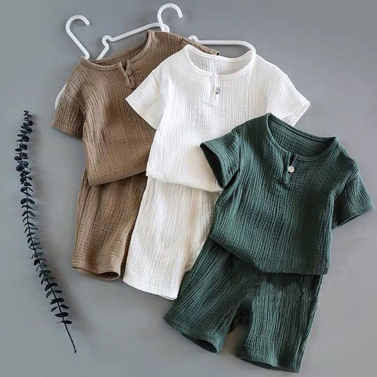 Boy And Girl Baby Short - sleeved Summer Suit - Eshtree