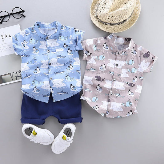Boy baby infant child suit shirt short sleeve suit - Eshtree
