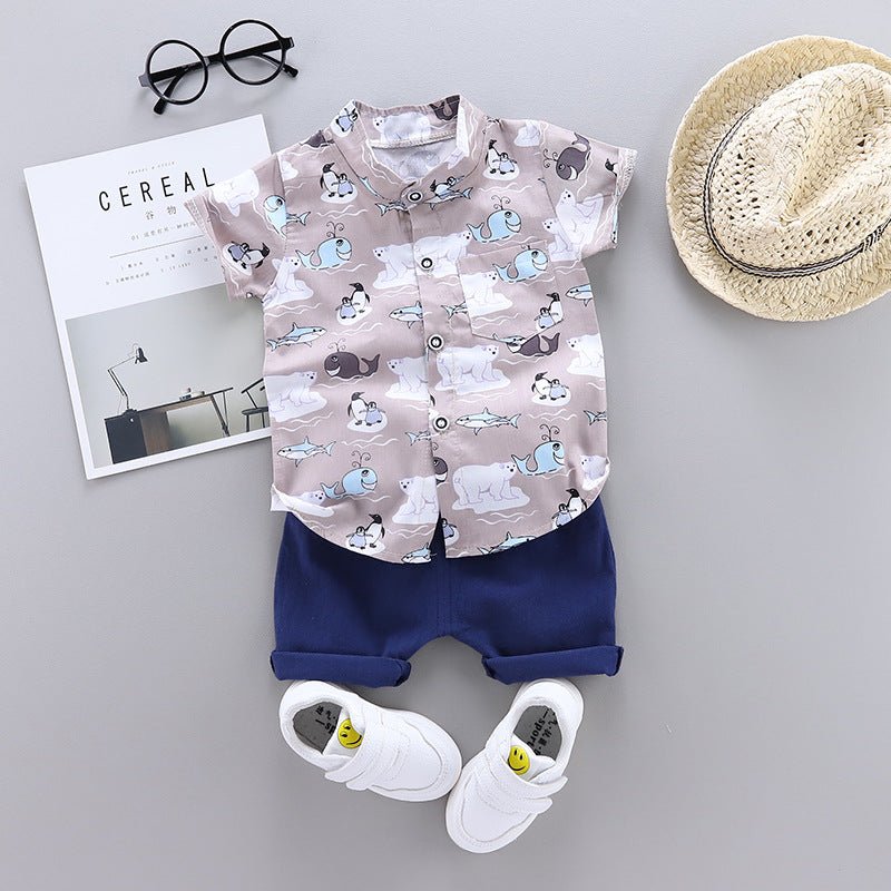 Boy baby infant child suit shirt short sleeve suit - Eshtree
