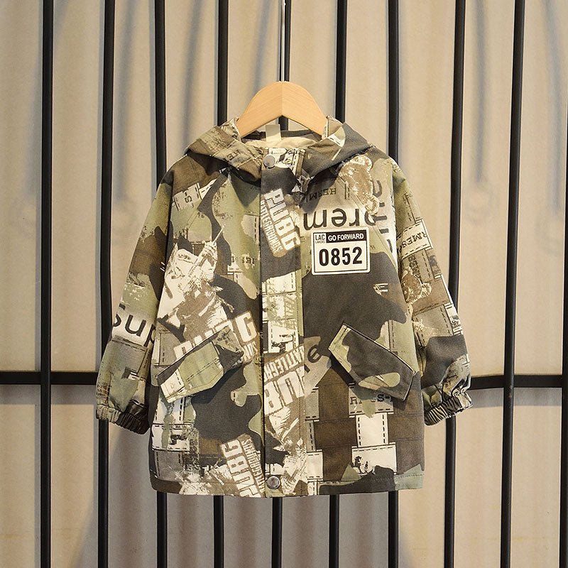 Boys' Autumn Korean Casual Hooded Camouflage Jacket - Eshtree