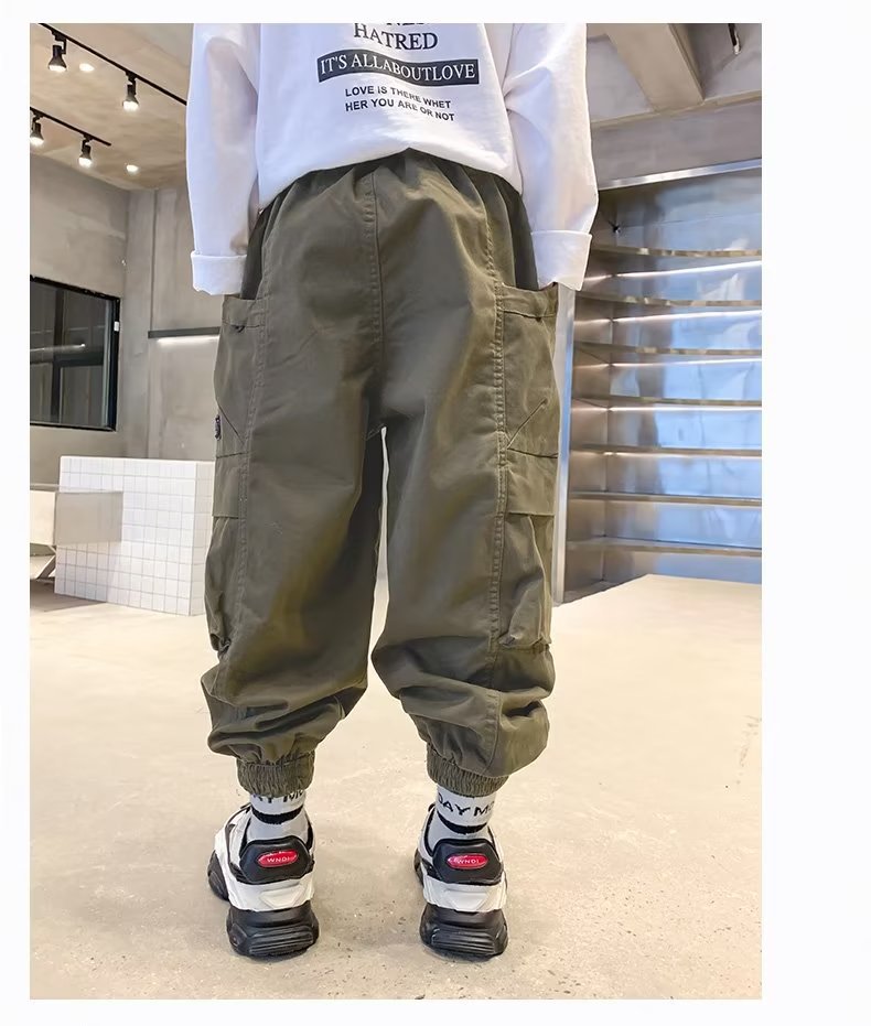 Boys Cargo Pants Spring And Autumn New Multi - pocket Trousers - Eshtree