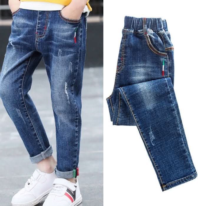 Boys' denim trousers, new style, big children's trousers, spring and autumn children's trousers - Eshtree