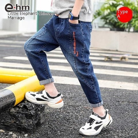 Boys' Denim Trousers Trousers Children's Clothing - Eshtree