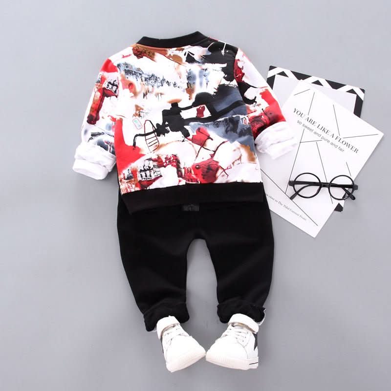 Boys Handsome Autumn And Winter Clothes Three - Piece Kid Clothes - Eshtree