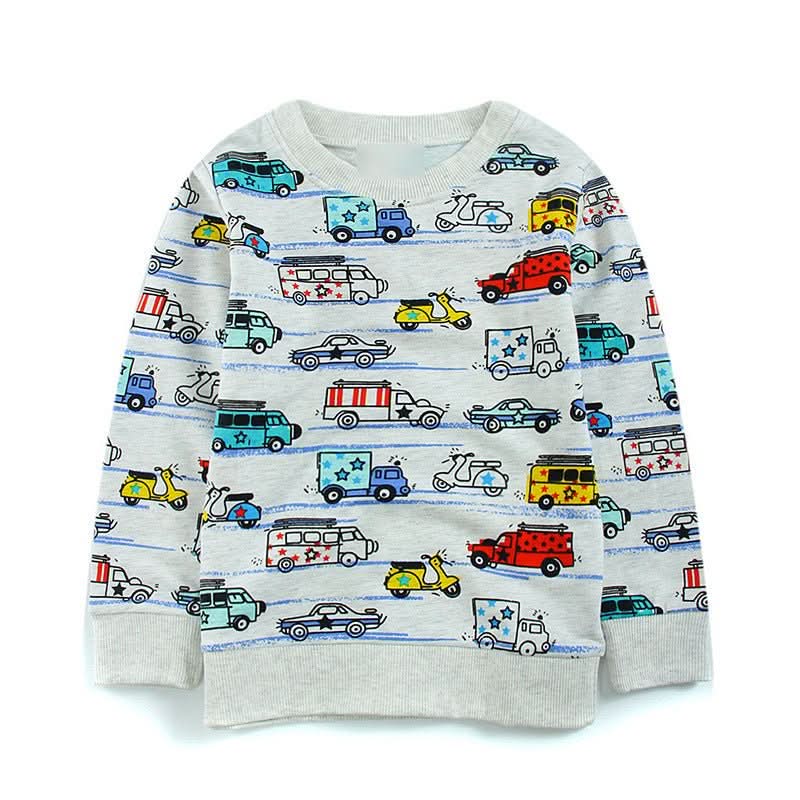 Boys Knitted Terry Cotton Long - sleeved Sweater New - Eshtree