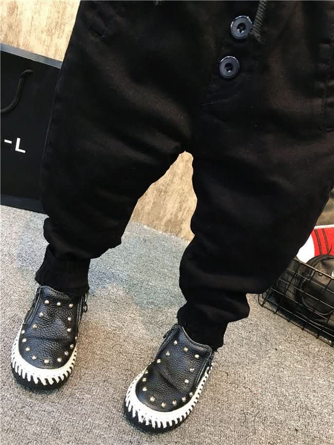 Boy's personality thickening plus velvet jeans children's jeans - Eshtree