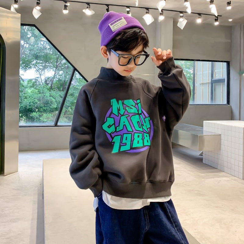 Boys Plus Fleece Sweater Autumn And Winter Clothes - Eshtree