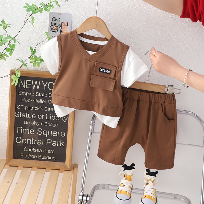 Boys Summer Suit Summer Short Sleeve Clothes - Eshtree