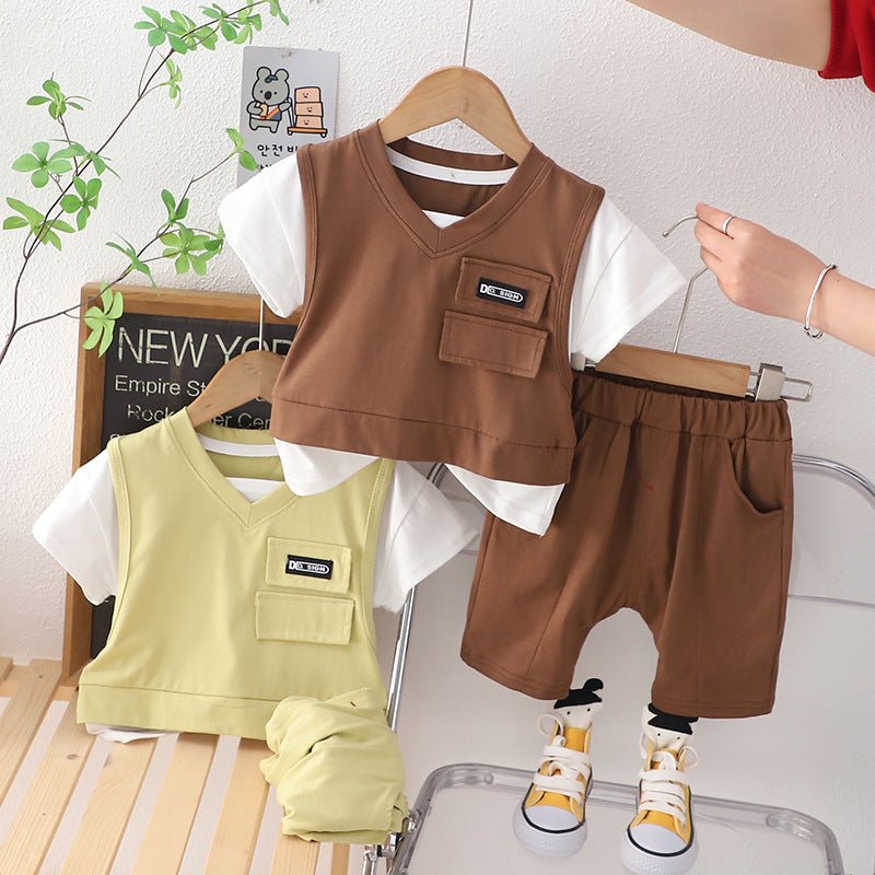 Boys Summer Suit Summer Short Sleeve Clothes - Eshtree