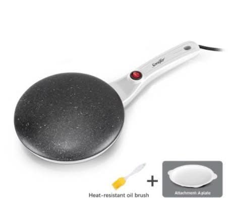 Breakfast Crepe Maker Spherical Non - stick Baking Pan, One Stick, Two Flips - Eshtree