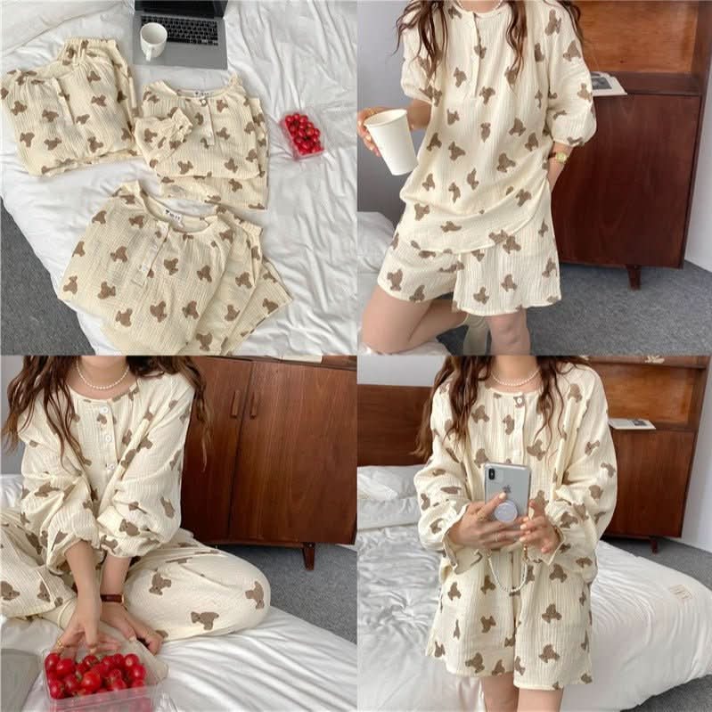 Breathable Cotton Yarn Homewear Series Pajamas Set - Eshtree