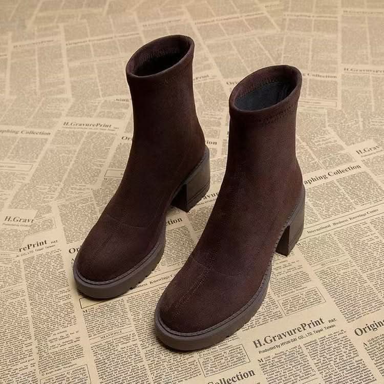 Brown Heeled Ankle Boots For Petite Women - Eshtree