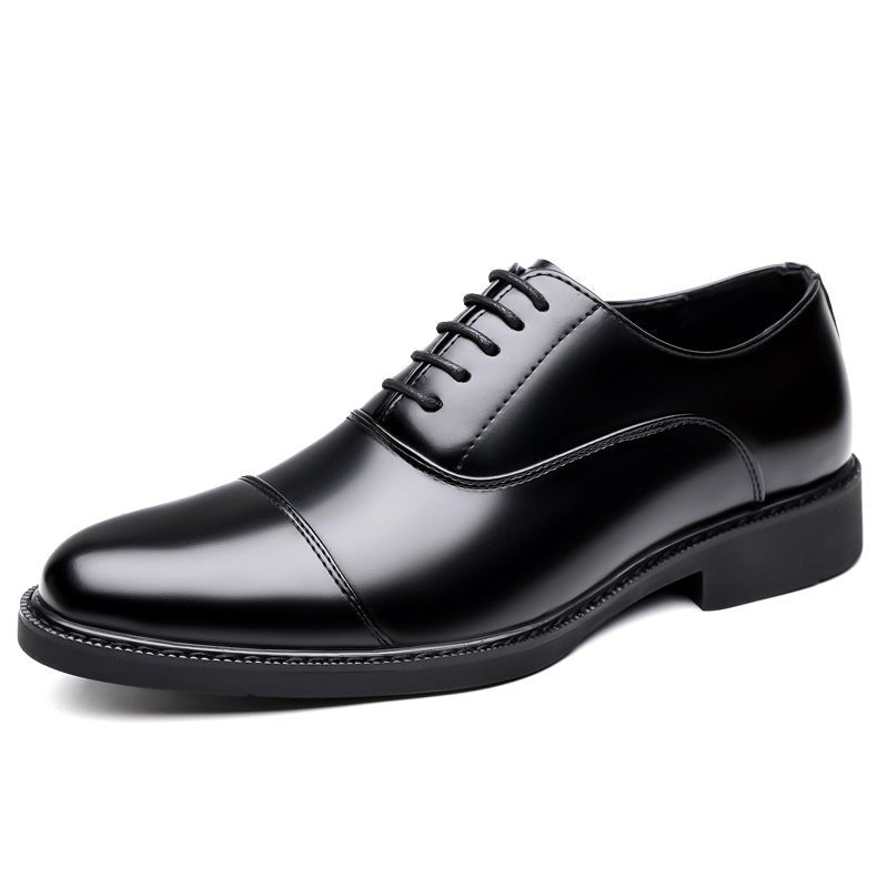 Business Oxford Dress Three - eyelet Design Men's Genuine British - style Leather Shoes - Eshtree