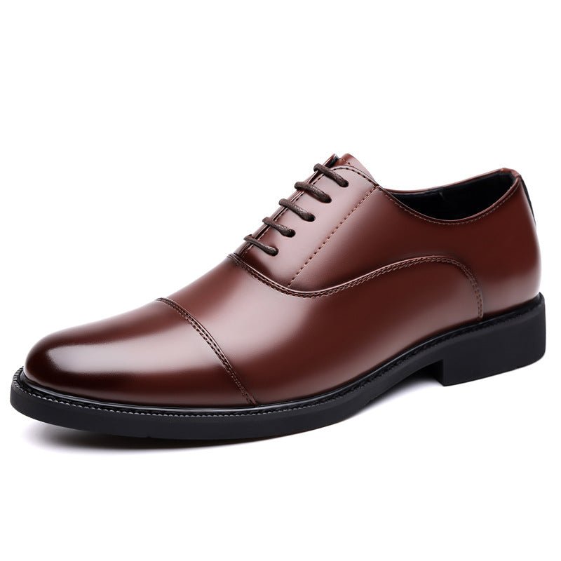 Business Oxford Dress Three - eyelet Design Men's Genuine British - style Leather Shoes - Eshtree