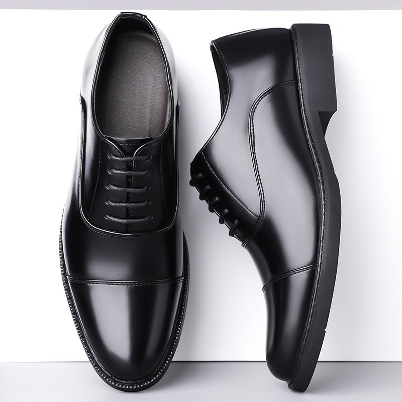 Business Oxford Dress Three - eyelet Design Men's Genuine British - style Leather Shoes - Eshtree