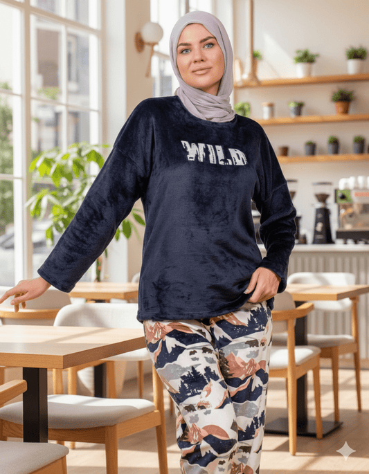 بيجامة حريمي انيقة شتوية بتصميم مميز - Eshtree