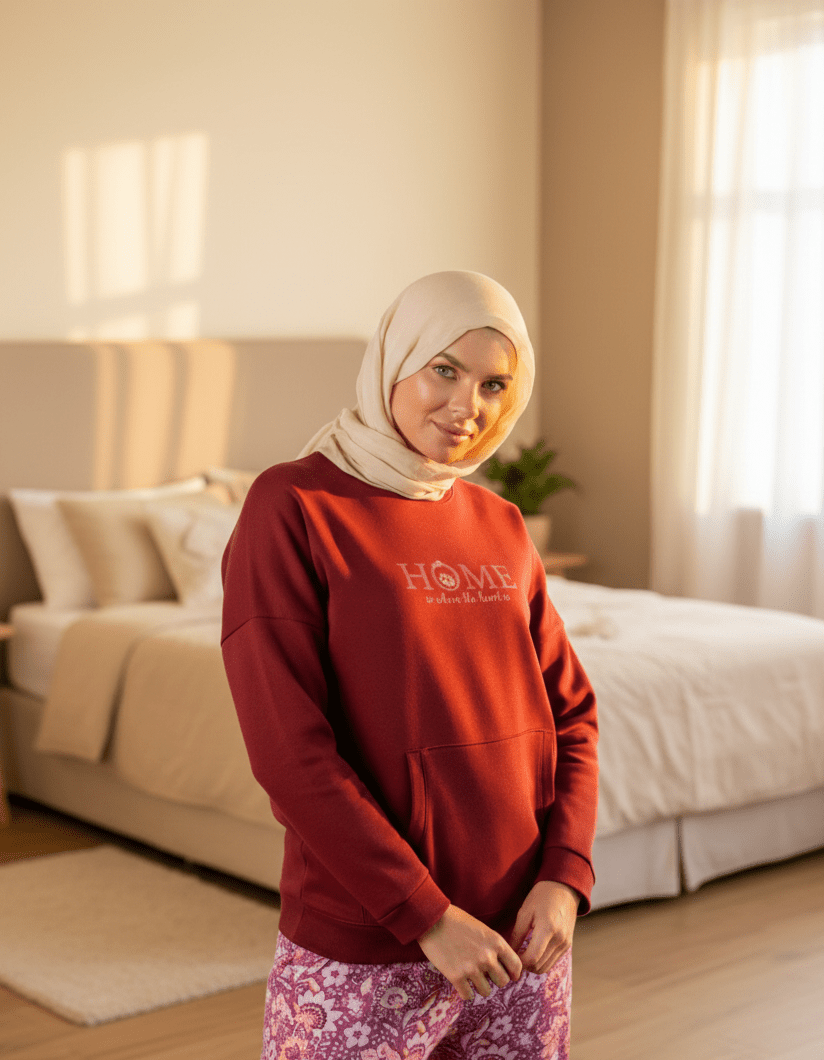 بيجامة شتوي حريمي بتصميم عملي يناسب أجواء البيت - Eshtree