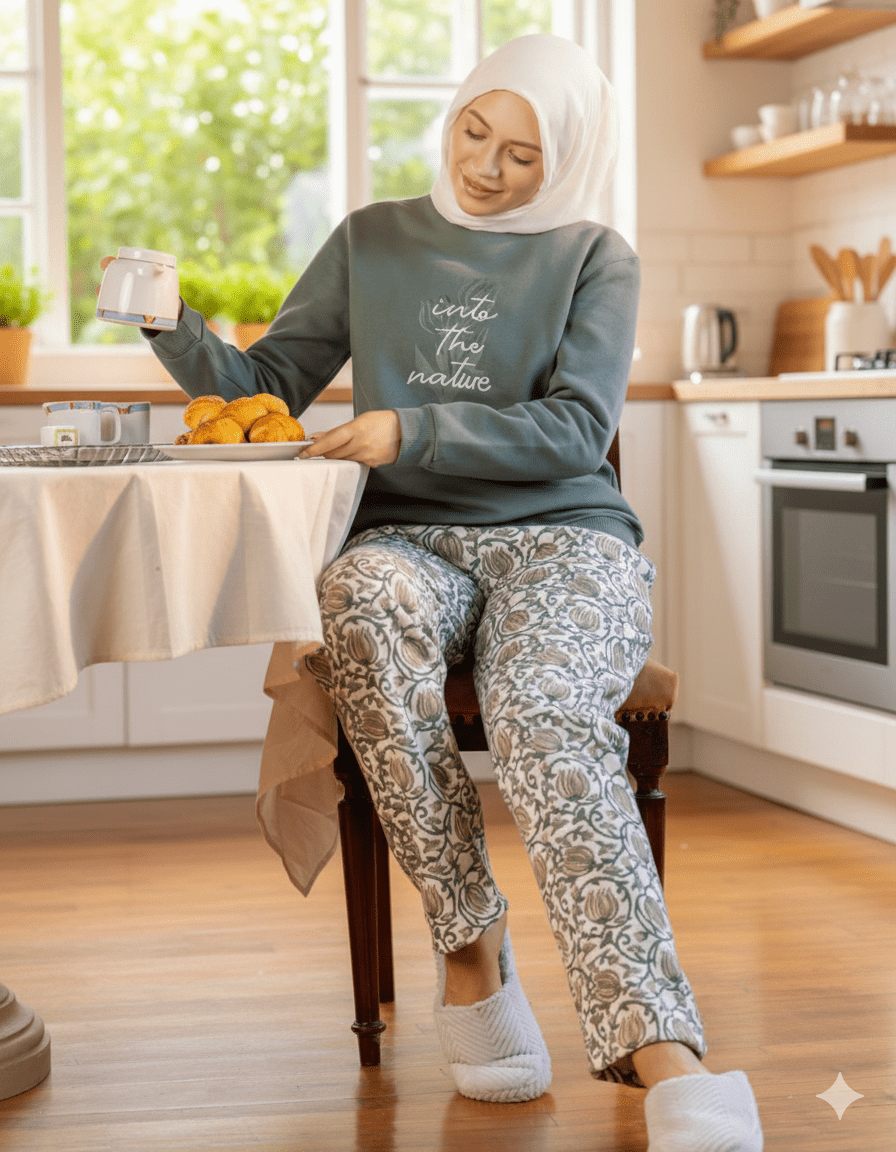 بيجامة شتوي حريمي بتصميم عصري - Eshtree