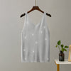 Ice Silk Knitted Bright Thread Diamond-encrusted V-neck Camisole