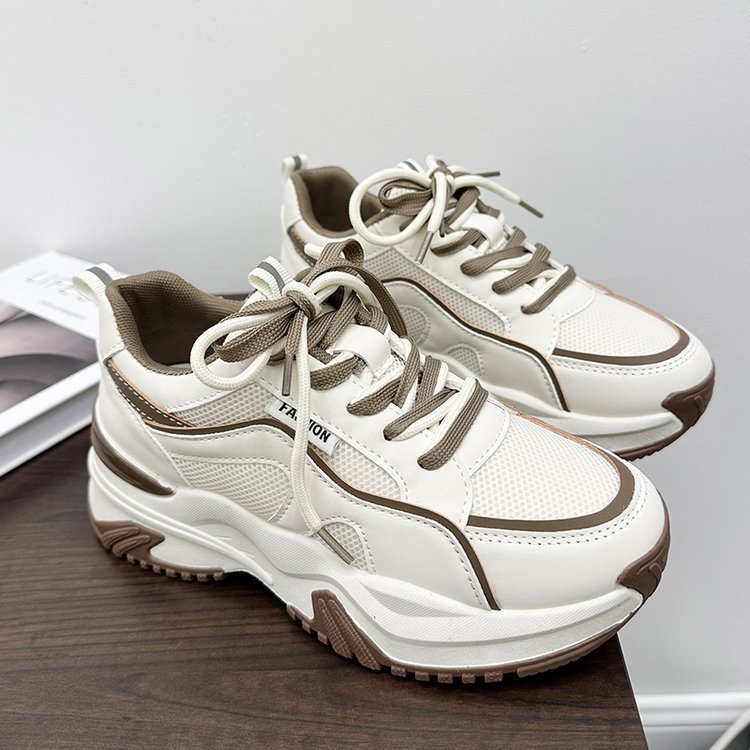 Fashionable Thick-soled Lightweight Women's Athletic Casual Shoes With Soft Soles