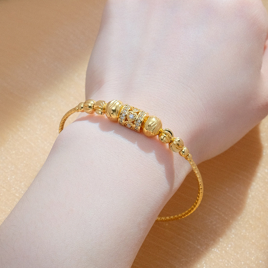 سوار نسائي ذهبي عربي أفريقي دائري كروي