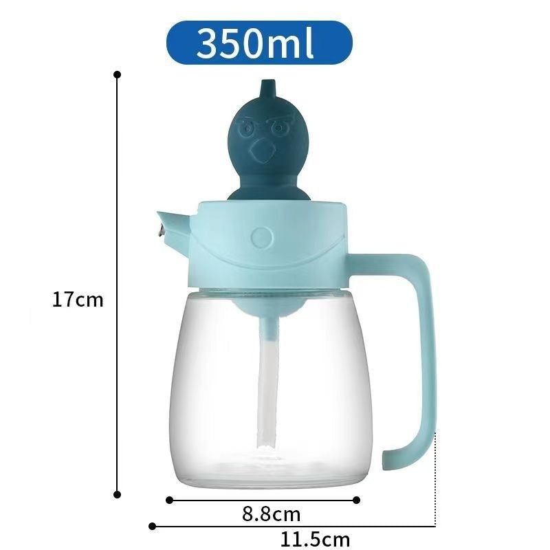 Glass Oiler Brush Cover Integrated Household Leak-proof Oil Bottle Baking And Barbecue Non-oil-stick Bottle