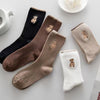 Mid-calf Retro Style Bear Japanese School Style Autumn And Winter Women's Stack Socks