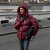 Women's Clothing Graceful Stand Collar Hooded Cotton Jacket