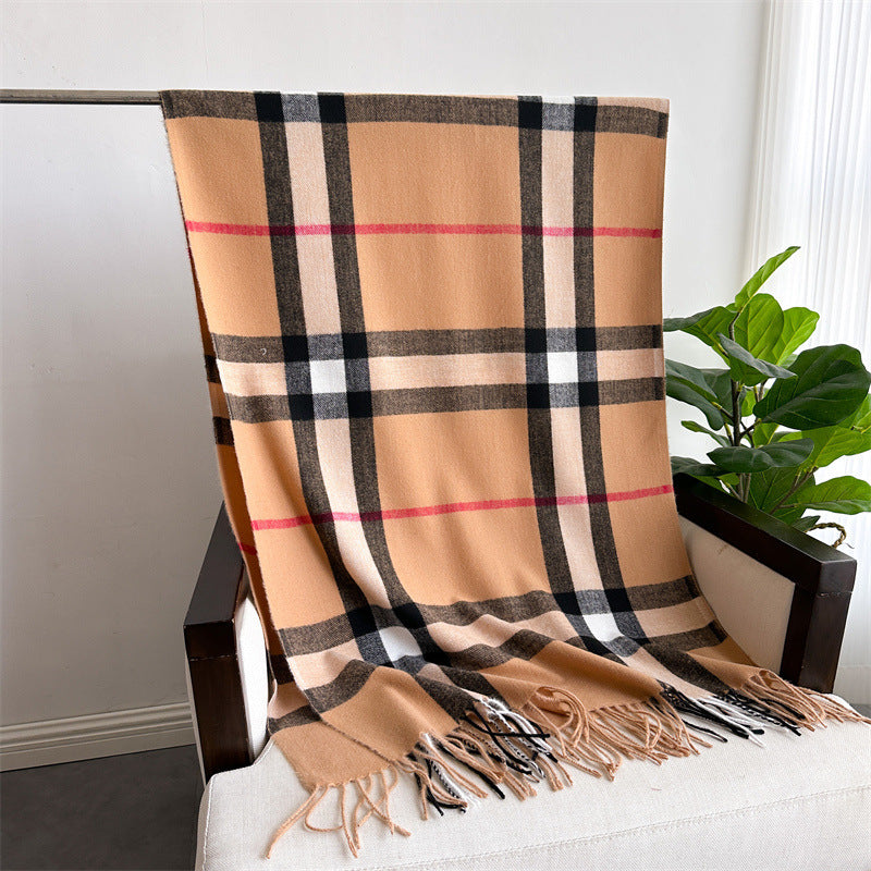 Cashmere-like Plaid Warm Shawl Scarf Unisex All-matching