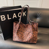 Shoulder Large Capacity Leopard Print Canvas Big Bag