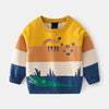 Abstract Cartoon Jacquard Double Layer Sweater For Boys