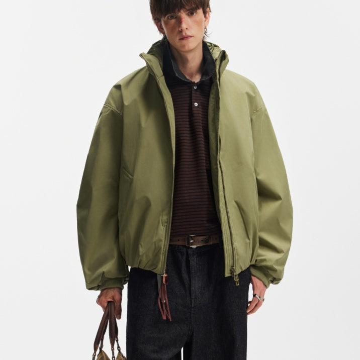 Stand Collar Cotton-padded Jacket Winter American Retro Warm Coat