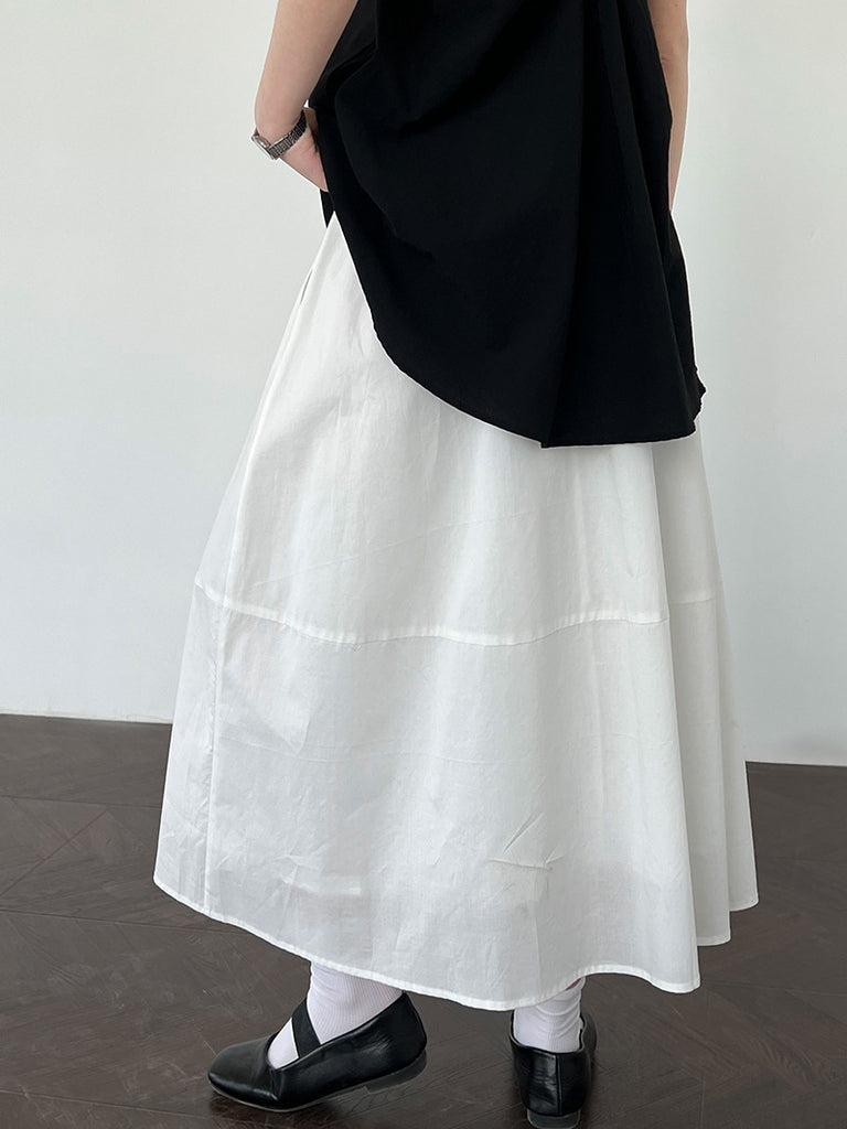 Yellow Skirt High Waist Slimming A- Line Skirt Loose Cover