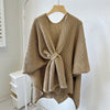 Women's Large-size Long High-grade Knitted Cashmere Shawl With Buckle