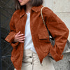 Women's Fashion Casual Suede Texture Coat