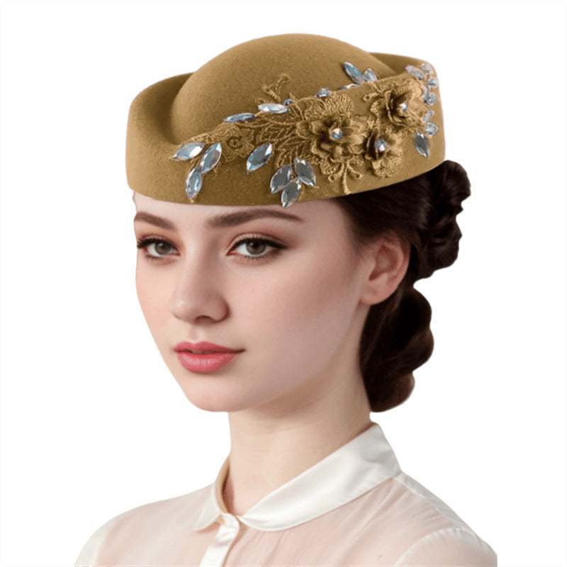 European And American Retro Felt Tam-o'-shanter