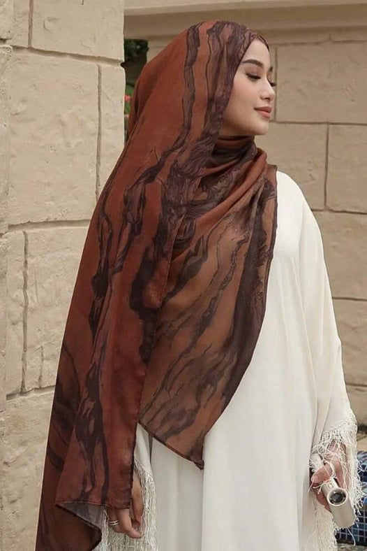 Watercolor Series Satin Polyester Ethnic Shawl