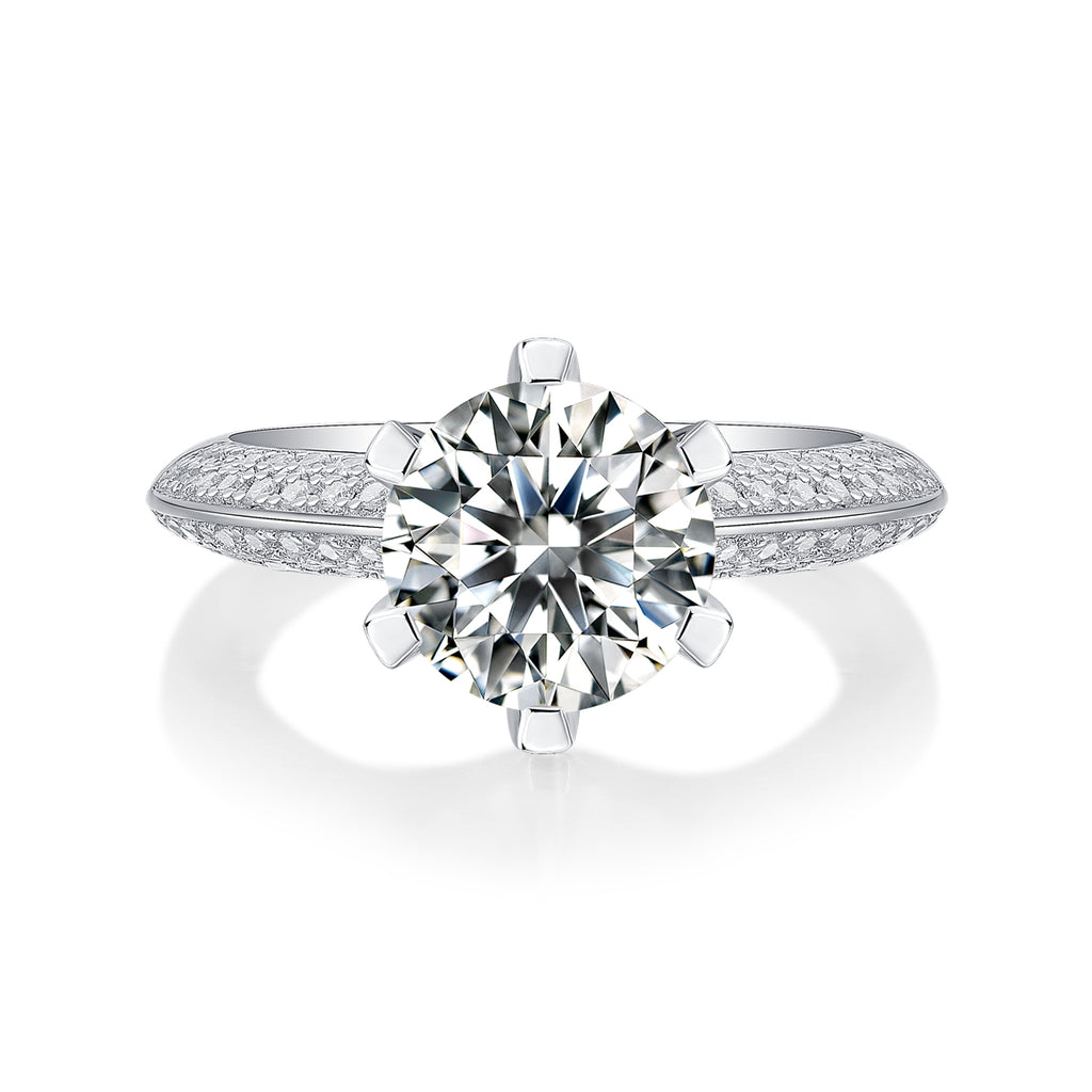 The Destination Of Love - A Wedding Ring Set With 1-carat, 3-carat And 5-carat Top-quality Moissanite S925 Silver And Platinum-plated Diamond. The Ring Can Be Inspected With A Diamond Pen