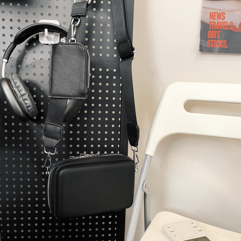 Crossbody Men's Street Pure Color All-matching Simple Single-shoulder Bag