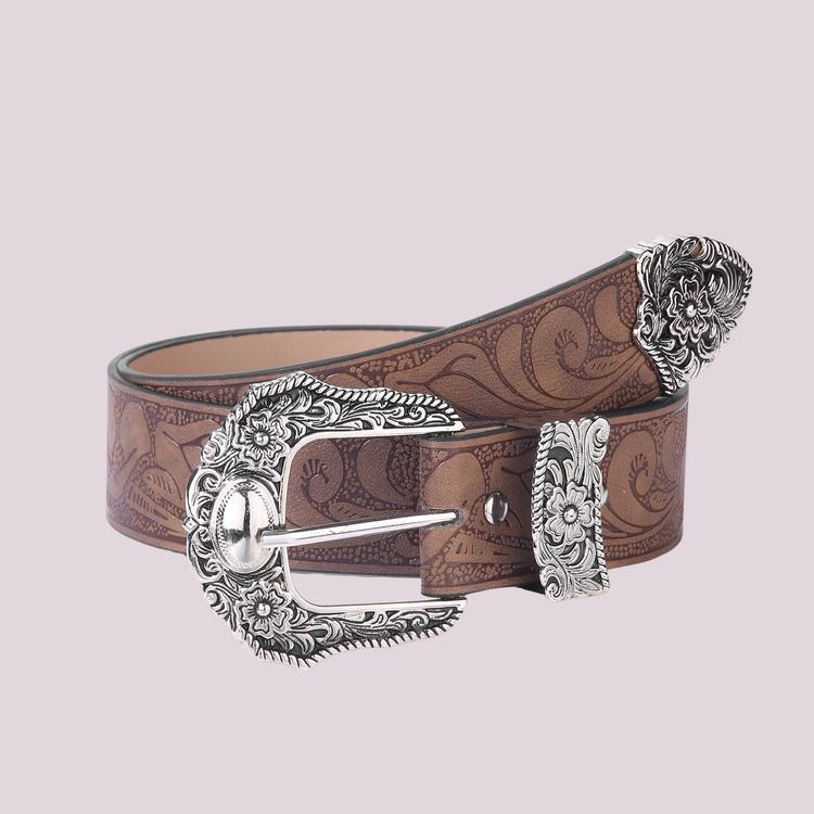 Brown Texture Niche Pin Buckle Belt