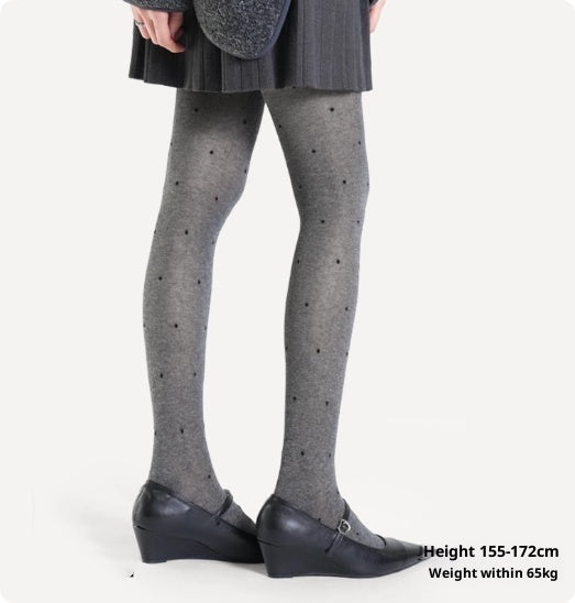 Japanese Style Sweet White Polka Dot Sheer Pantyhose