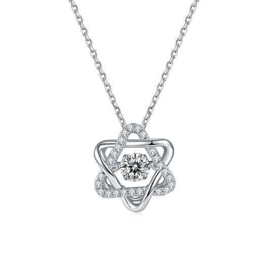 Set With Top-quality Moissanite, This Luxurious And Fashionable Light Luxury Trend Jewelry Necklace Pendant Is Made Of S925 Silver Electroplated With Platinum