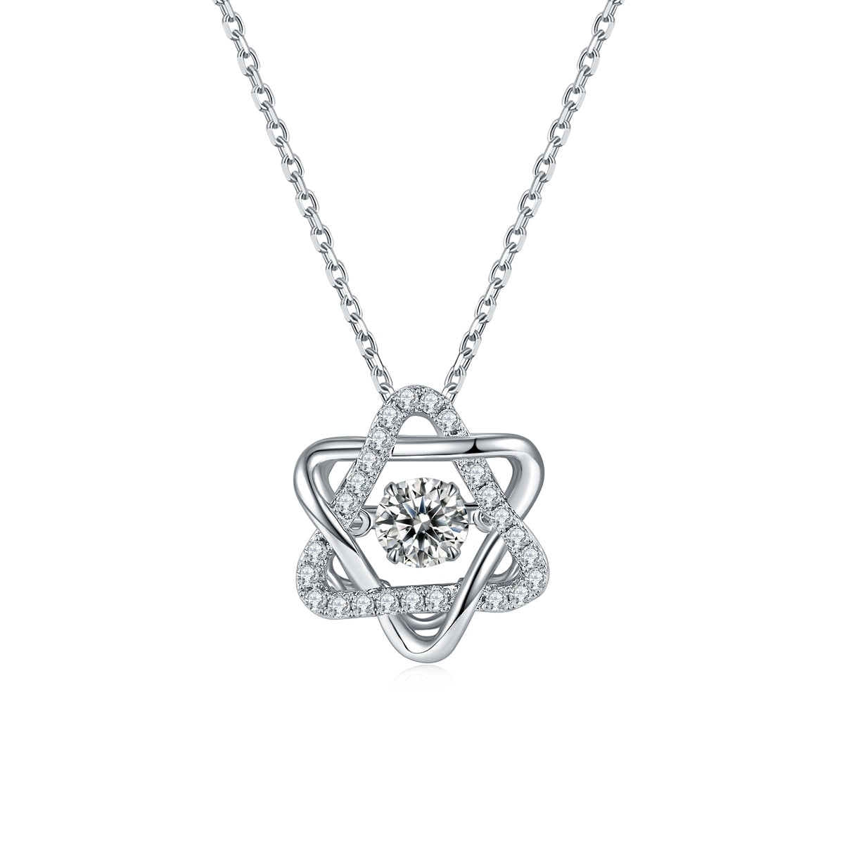 Set With Top-quality Moissanite, This Luxurious And Fashionable Light Luxury Trend Jewelry Necklace Pendant Is Made Of S925 Silver Electroplated With Platinum