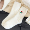 Women's Autumn And Winter Style White Mink Fur Christmas Stockings